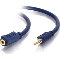 C2G 40608 Velocity 3.5mm M/F Stereo Audio Extension Cable, Blue (6 Feet, 1.82 Meters)