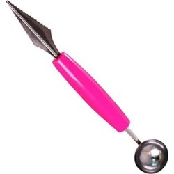Dual-use Double Head Stainless steel Fruit Carving Knive & Scoop Red