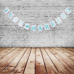 buy  Just Married Letters Bunting Banner Garland Wedding Decorations Hanging Sign cheap online