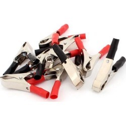 Unique Bargains 5 Pairs 30A Insulated Car Battery Alligator Clip Test Clamp Red Black