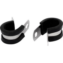 16mm Dia EPDM Rubber Lined P Clips Cable Hose Pipe Clamps Holder 2pcs