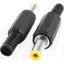 Unique Bargains 2 Pcs 5.5mmx2.5mm DC Power Cable Male Connector Adapter Black Head