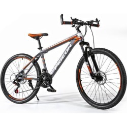 FLYING-PIGEON 26" High carbon steel frame mountain bike Shimano dip 21 speed MTB bicycle-Gray/Orange