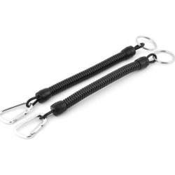 Bag Ornament Plastic Stretchy Spiral Spring Coil Cord Keychain 22cm Long 2pcs