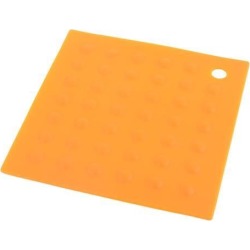 Dining Room Silicone Square Heat Resistant Bowl Mat Table Protection Pad Orange