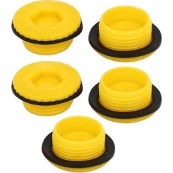 G3/4 Hex Socket Design Plastic Male Threaded Sealing Cap Yellow 5pcs