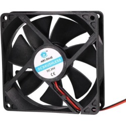 DC 24V 7 Vanes Cooling Cooler Fan w Metal Finger Guard 90mm x 90mm x 25mm
