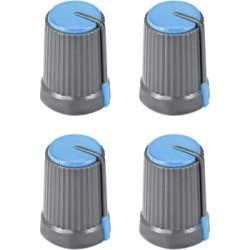 4Pcs Potentiometer Volume Control Knob Cap Plastic Blue 6mm Shaft Dia. Rotary Knob 12mm Dia. X 17mm Height