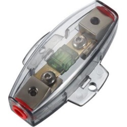 Inline Mini - ANL Fuse Holder 4/8 Gauge AWG Distribution Block Clear Plastic Case with 100A Fuse
