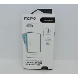 New OEM Incipio Stowaway Advance White/Dark Gray Case For iPhone 6 Plus/6s Plus
