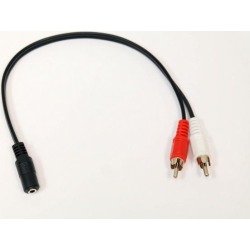 3.5mm Female Jack to 2 RCA Male Plug Audio Y Splitter Cable by Mars Devices
