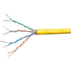 Monoprice Cat6A Ethernet Bulk Cable - Network Internet Cord - Solid, 550Mhz, UTP, CMR, Riser Rated, Pure Bare Copper Wire, 10G, 23AWG, No Logo.