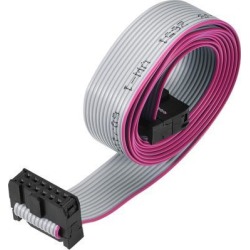 IDC Wire Flat Ribbon Cable FC/FC Connector A-type 12 Pins 2.54mm Pitch 1m Length Gray