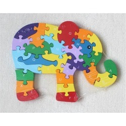 Puzzle Wooden Blocks Toys For Toddlers Children's Gift Of Ages 2-7(Elephant)