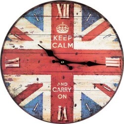 Keep calm union jack flag clock