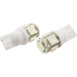 Unique Bargains Unique Bargains 2 Pcs T10 4+1 5050 SMD Car LED Side Tail License Number Plate Light White DC 12V