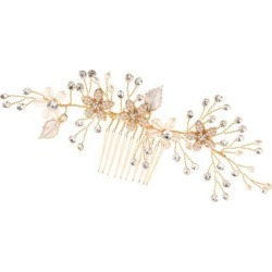Luxury Crystal Pearls Hair Comb Wedding Bride Hair Clip Party Prom Headpiece