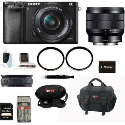 Sony a6000: Alpha A6000 Mirrorless Digital Camera with 16-50mm and 10-18mm Lens Bundle and 32GB Deluxe Accessory Kit