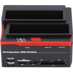 All In 1 HDD Docking Station External HDD Box 2.5' 3.5' IDE Two SATA USB2.0 Card Reader External Storage Enclosure for Computer