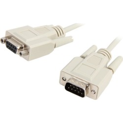 C2G 09452 DB9 M/F Serial RS232 Extension Cable, Beige (25 Feet, 7.62 Meters)