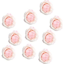 buy  10 Pieces Artificial Rose Flower Head DIY Wedding Decorations light pink cheap online