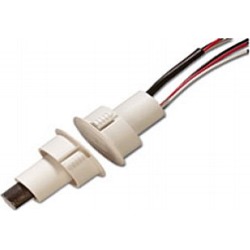 Recessed Steel Door Contact w/ Wire Leads,1-Diameter, DPDT, GRY