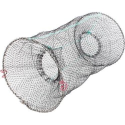 Unique Bargains 0.7 x 0.4 Portable Fishing Landing Net Fish Angler Mesh Keepnet Crawfish Shrimp Black Green