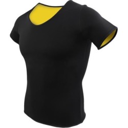 Women Neoprene Sport T Shirt Short Sleeve Yoga Fitness Exercise Top Black S