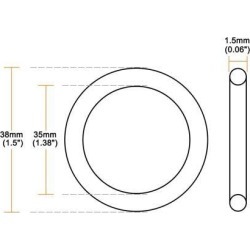 O-Rings Nitrile Rubber 35mm x 38mm x 1.5mm Seal Rings Sealing Gasket 5pcs