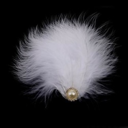 White Feather Headdress Fascinator Hair Clip Wedding Bridal Hair Accessory A