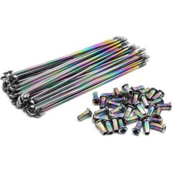 36set Rim Wheel Plated Spoke 180mm Length 4mm Thread Dia w/ Nipples Multicolor for Motorcycle