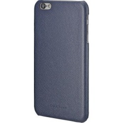 NEW Cole Haan Cross-Hatch Leather Case for iPhone 6 Plus / 6s Plus MARINE BLUE