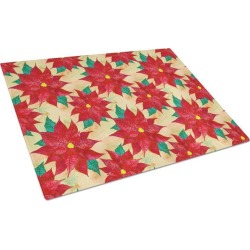 Poinsetta Christmas Glass Cutting Board Large BB7485LCB