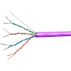 Monoprice Cat6A Ethernet Bulk Cable - 1000 feet - Purple Solid, 550Mhz, UTP, CMP, Plenum, Pure Bare Copper Wire, 10G, 23AWG - Entegrade Series