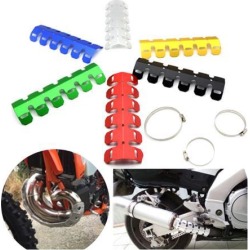 Universal Motorcycle Exhaust Pipe Leg Protector Heat Shield Green