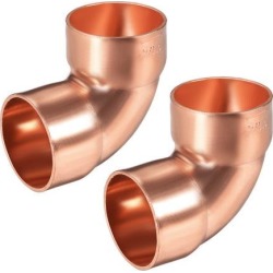 32mm /1.26-inch ID 90 Degree Copper Elbow Short-Turn Copper Fitting Conector for Plumbing 2pcs