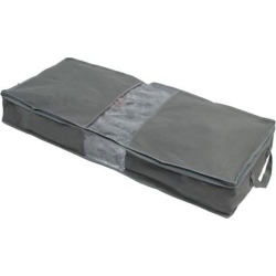 Unique Bargains Household Visible Quilt Winter Coat Storage Bag Holder Container Gray