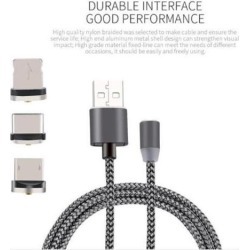 Magnetic Cable 3 In 1 Micro USB Lightning Type C For Android Or Apple