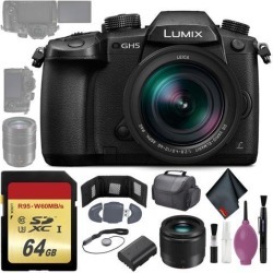 Panasonic Lumix DC-GH5 Mirrorless Micro Four Thirds Digital Camera 12-60mm Lens - 64GB - G 25mm f/1.7 ASPH. Lens