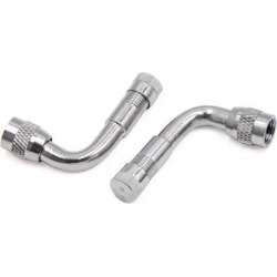 2 Pcs Silver Tone 90 Degree Bent Car Auto Wheel Rim Tire Valve Stem