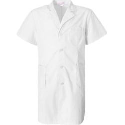 Unisex Lab Coat Laboratory Coat Warehouse Coat Doctor's Coat L Men-Short Sleeve