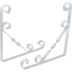 Home Shop Metal L Shaped Shelf Bracket Support Holder White 200x200mm 2pcs