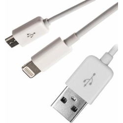 4XEM 4XUSBMUSB8PIN Black USB To Apple Lightning and Micro USB Cable For iPhone/iPod/iPad/Galaxy