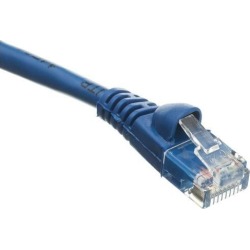 Cat6 Ethernet Patch Cable, Snagless/Molded Boot, 1 foot - Blue