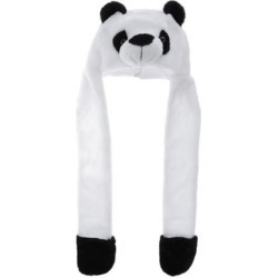 Cartoon Kids Adults Winter Fuzzy Animal Hat Scarf Gloves Panda