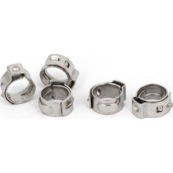 6.3mm-7.5mm 304 Stainless Steel Adjustable Cable Pipe Tight Hose Clamps 5pcs