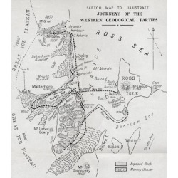 Posterazzi DPI1903667 Map Illustrating The Journeys of The Western Geological Parties During Robert Falcon Scott Poster Print, 13 x 15