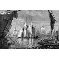 Posterazzi SAL9001064 Scene on the East River Artist Unknown Etching Poster Print - 18 x 24 in.