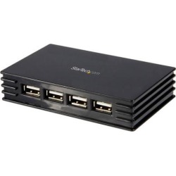 StarTech.com ST4202USB 4 Port Compact Black USB 2.0 Hub - 4-Port USB Hub - Portable USB 2.0 Hub - Includes Optional Power Adapter