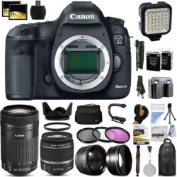 Canon EOS 5D Mark III 22.3 MP Full Frame CMOS Digital SLR Camera with EF 24-105mm f/4 L IS USM Lens with 32GB Memory + Large Case + Tripod + Video.